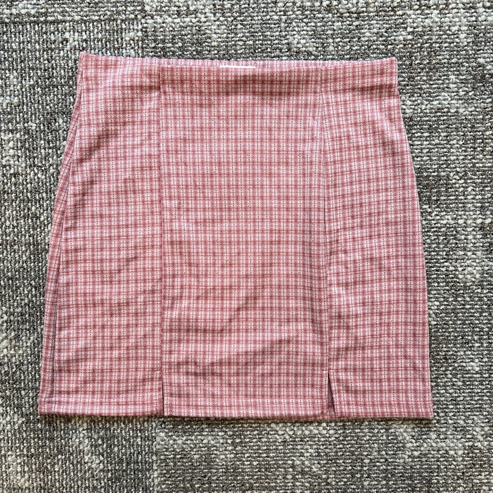 Full Tilt Checkered Pencil Skirt in Pink